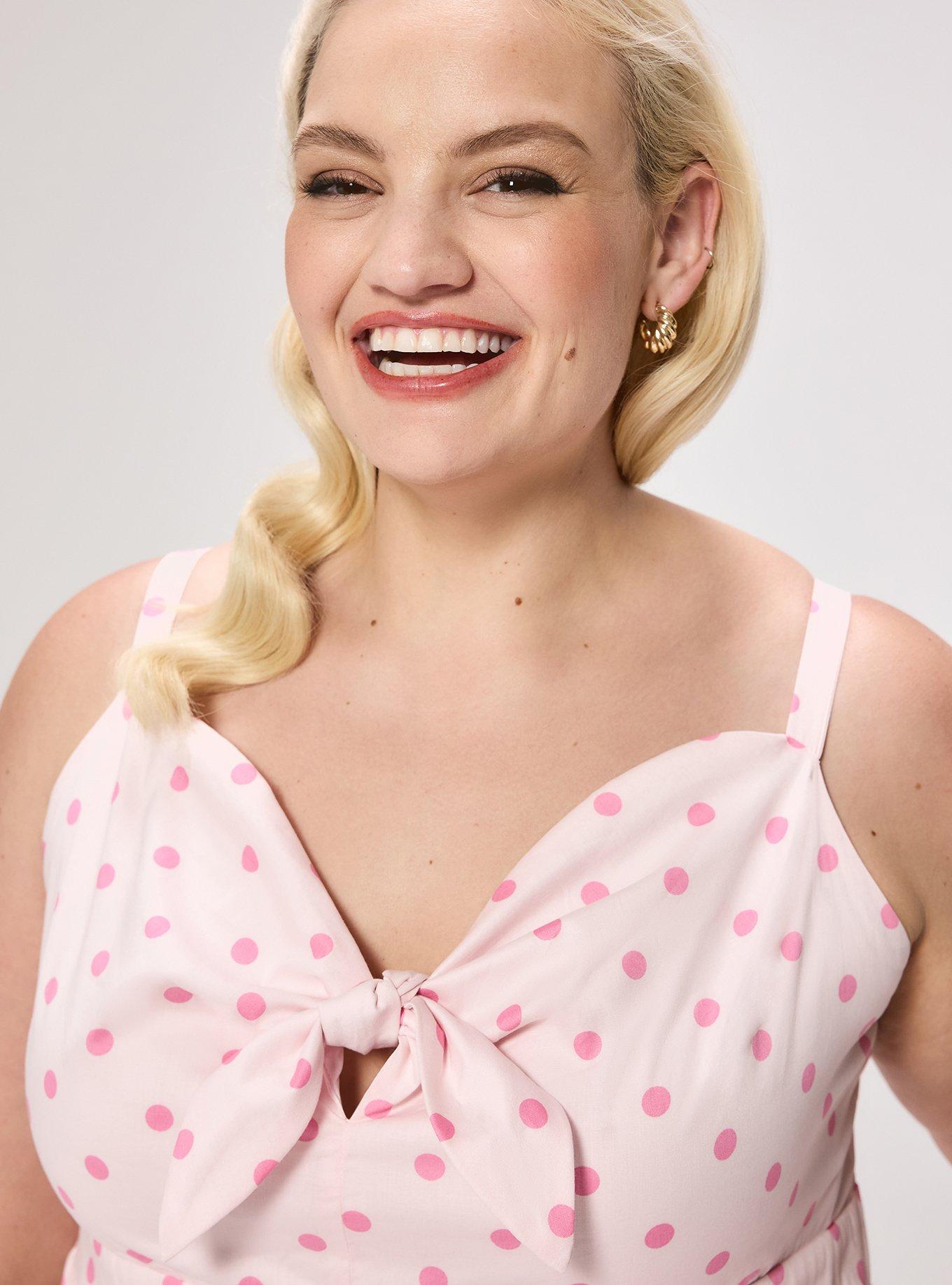 Retro Chic Tie-Front Mini Dress, COMMIT DOT ICY PINK, alternate