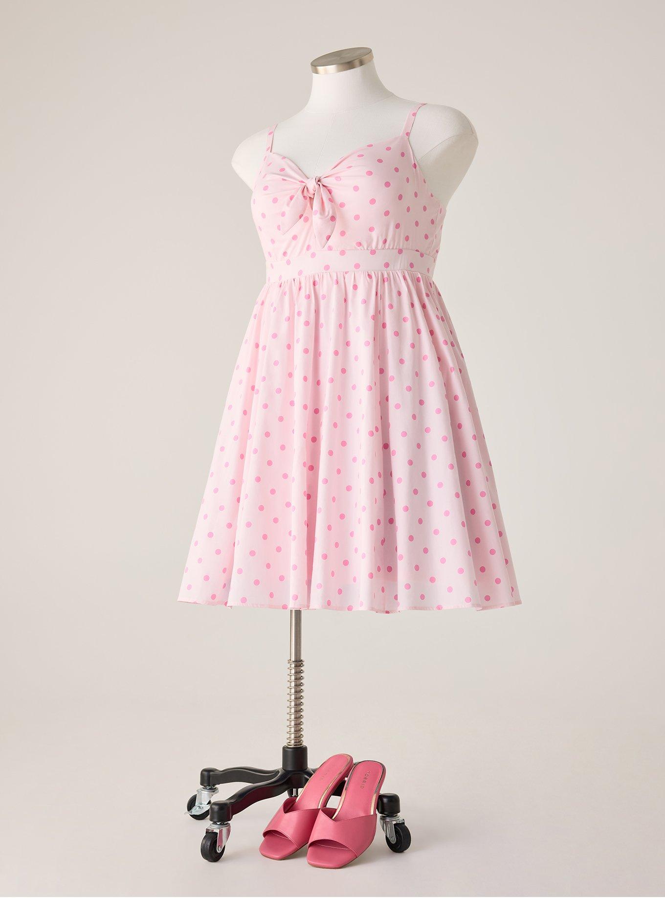 Retro Chic Tie-Front Mini Dress, COMMIT DOT ICY PINK, flat