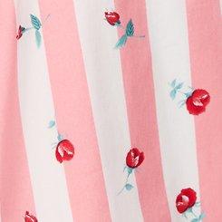 Retro Chic Button Front Midi Dress, KENT ROSE FLORAL STRIPE PINK, swatch