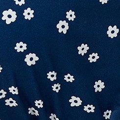 Retro Chic Button Front Midi Dress, FLOWING DITSY NAVY, swatch