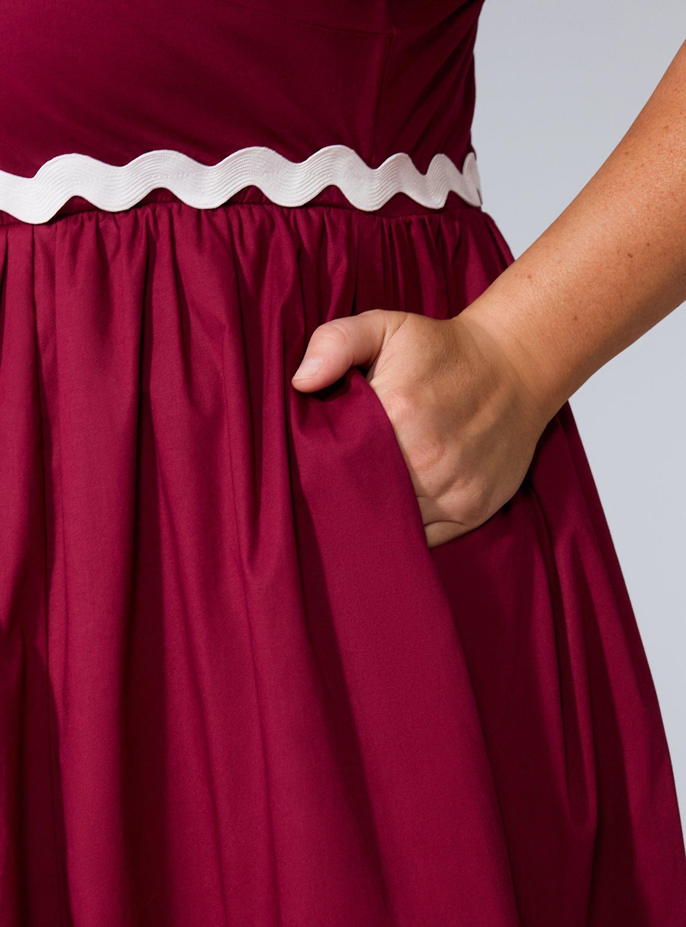 Belle Isle Hi-Low Babydoll Dress, BEET RED, alternate