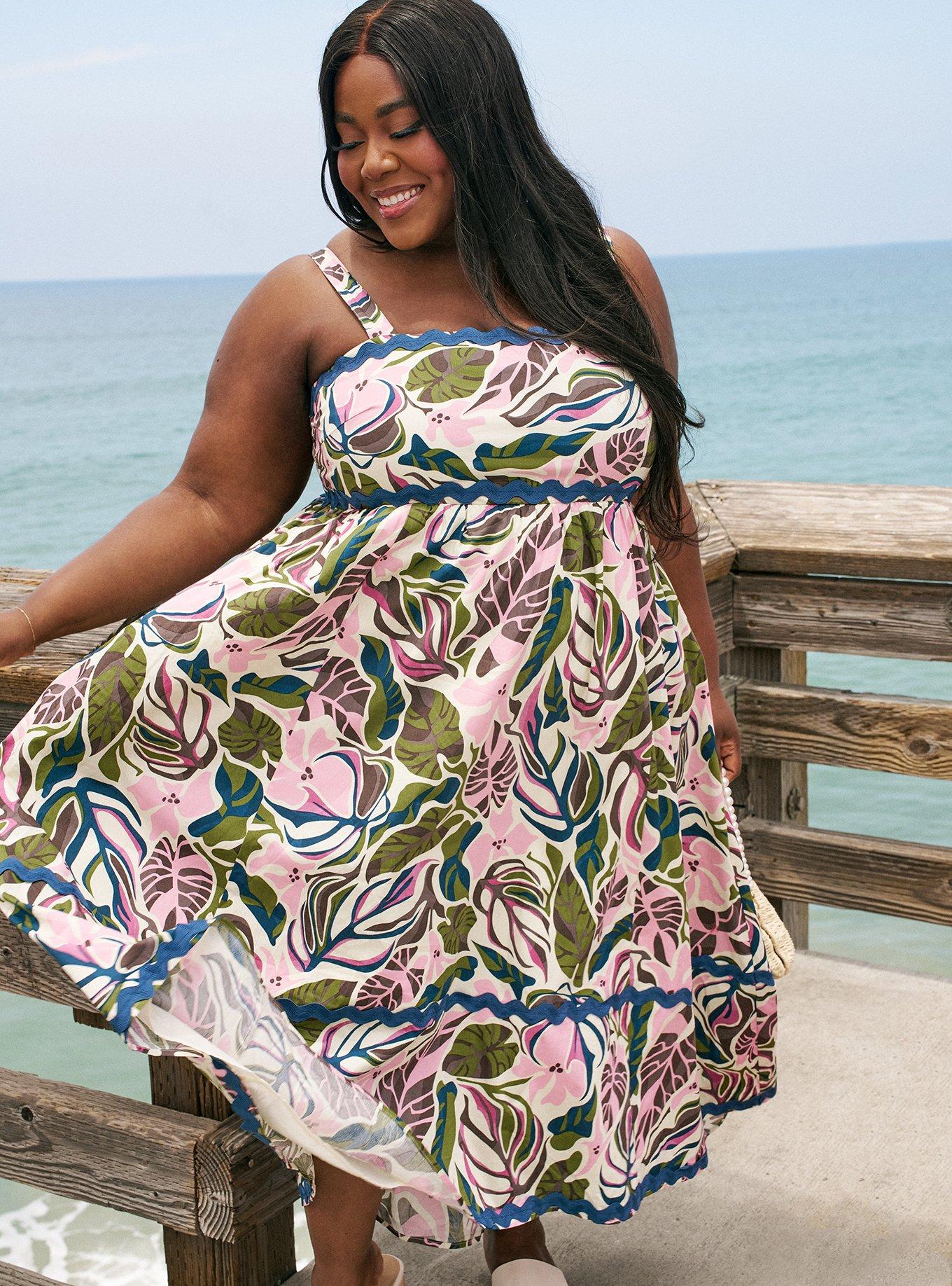 Belle Isle Maxi Babydoll Poplin Dress