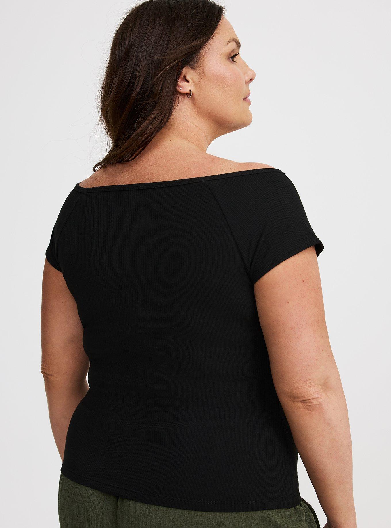 Super Soft Ribbed Boat Neck Tee