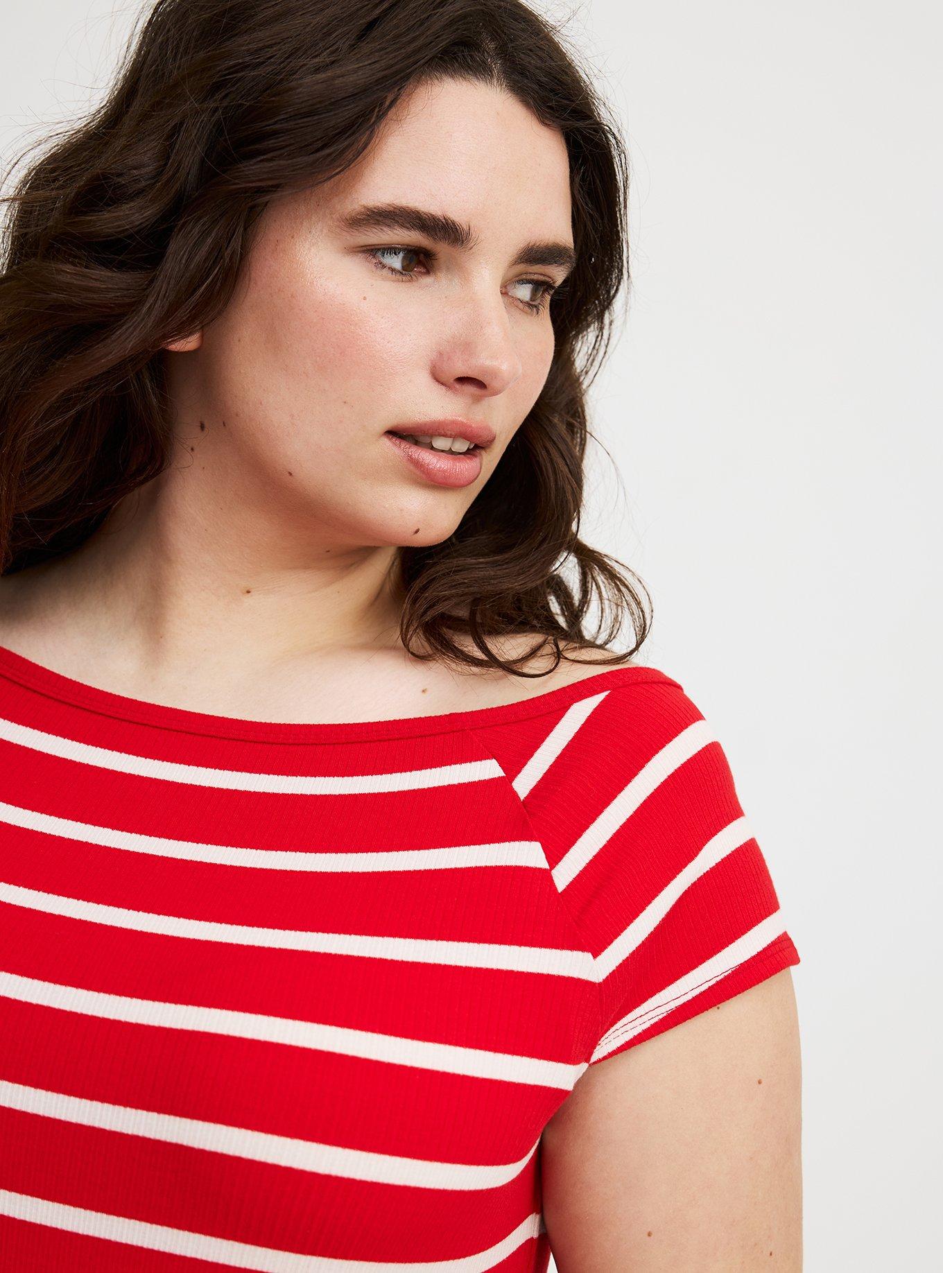 Super Soft Ribbed Boat Neck Tee