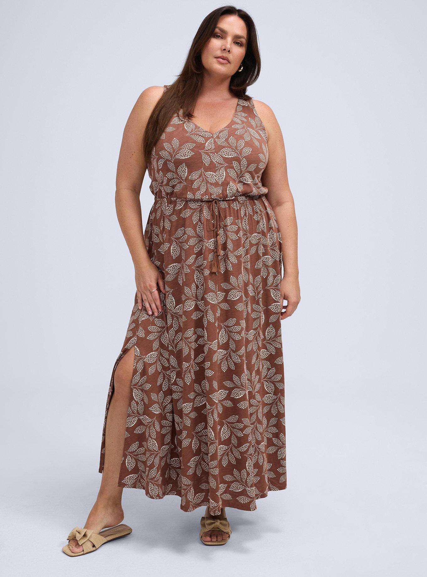 Belle Isle Cinched Waist Maxi Dress, COUNTRY LEAVES BROWN, alternate