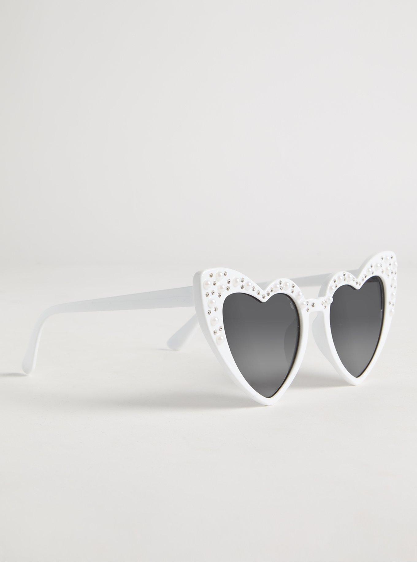 Pearl Heart Cateye Sunglasses