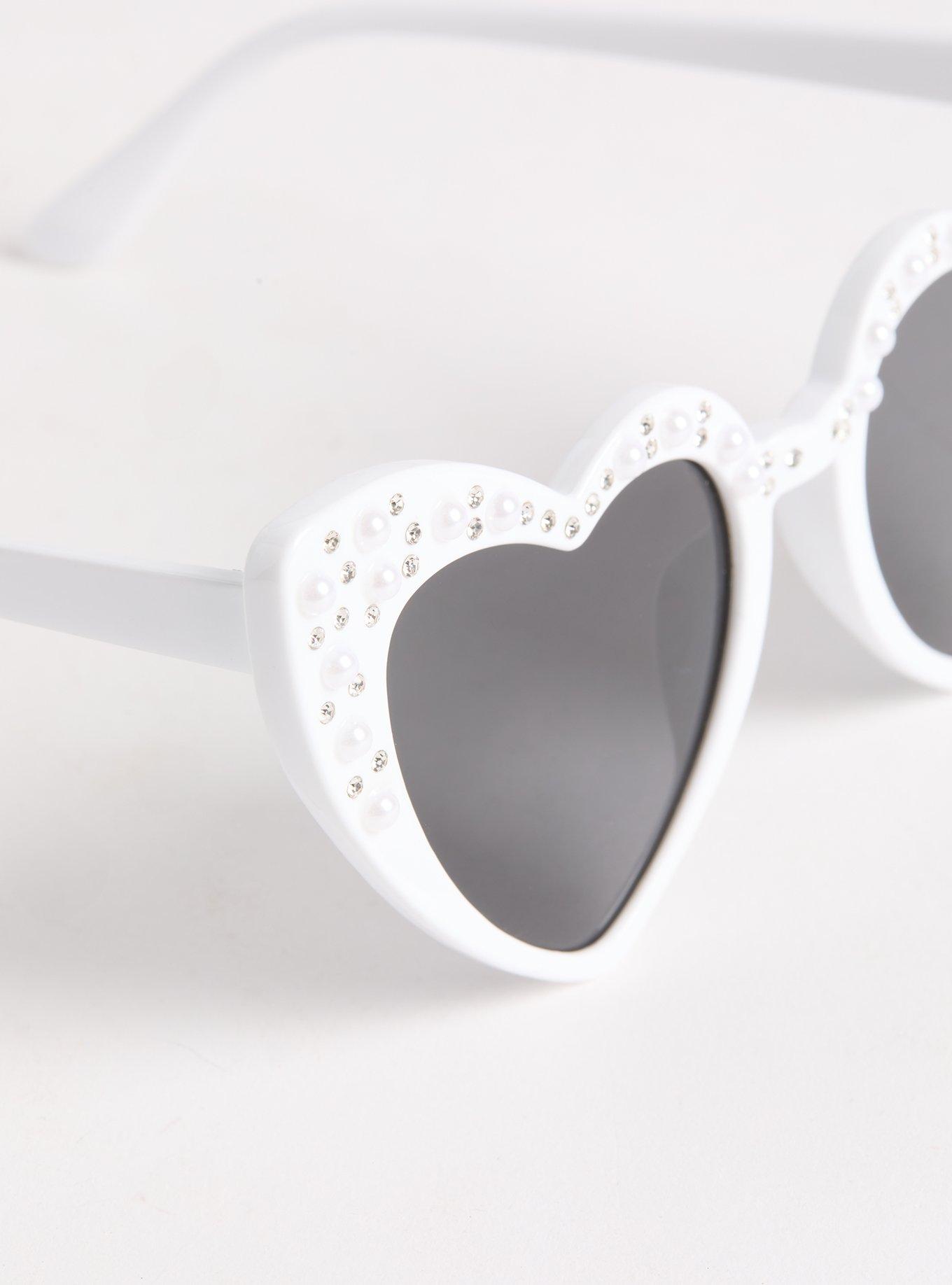 Pearl Heart Cateye Sunglasses