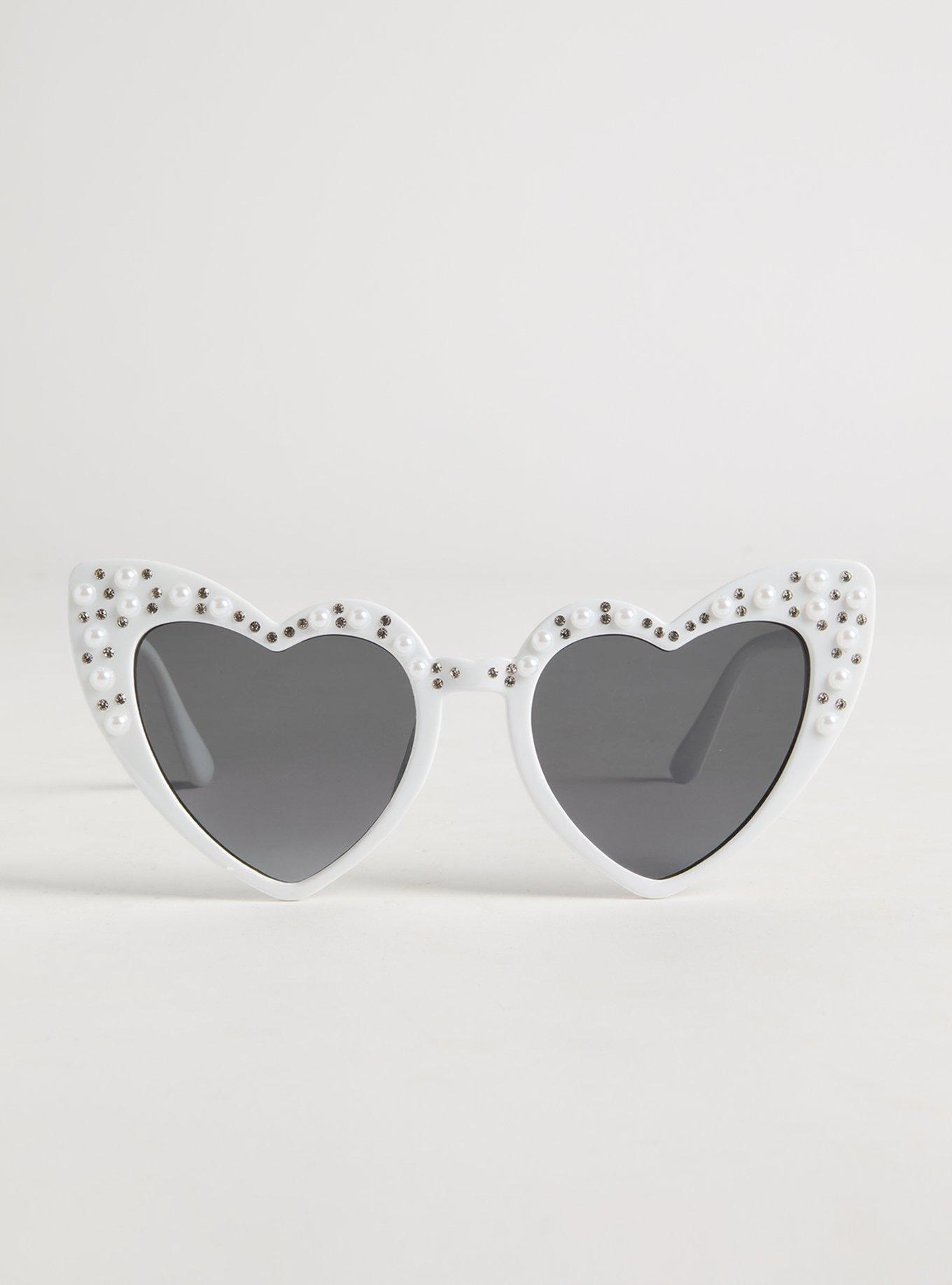 Pearl Heart Cateye Sunglasses
