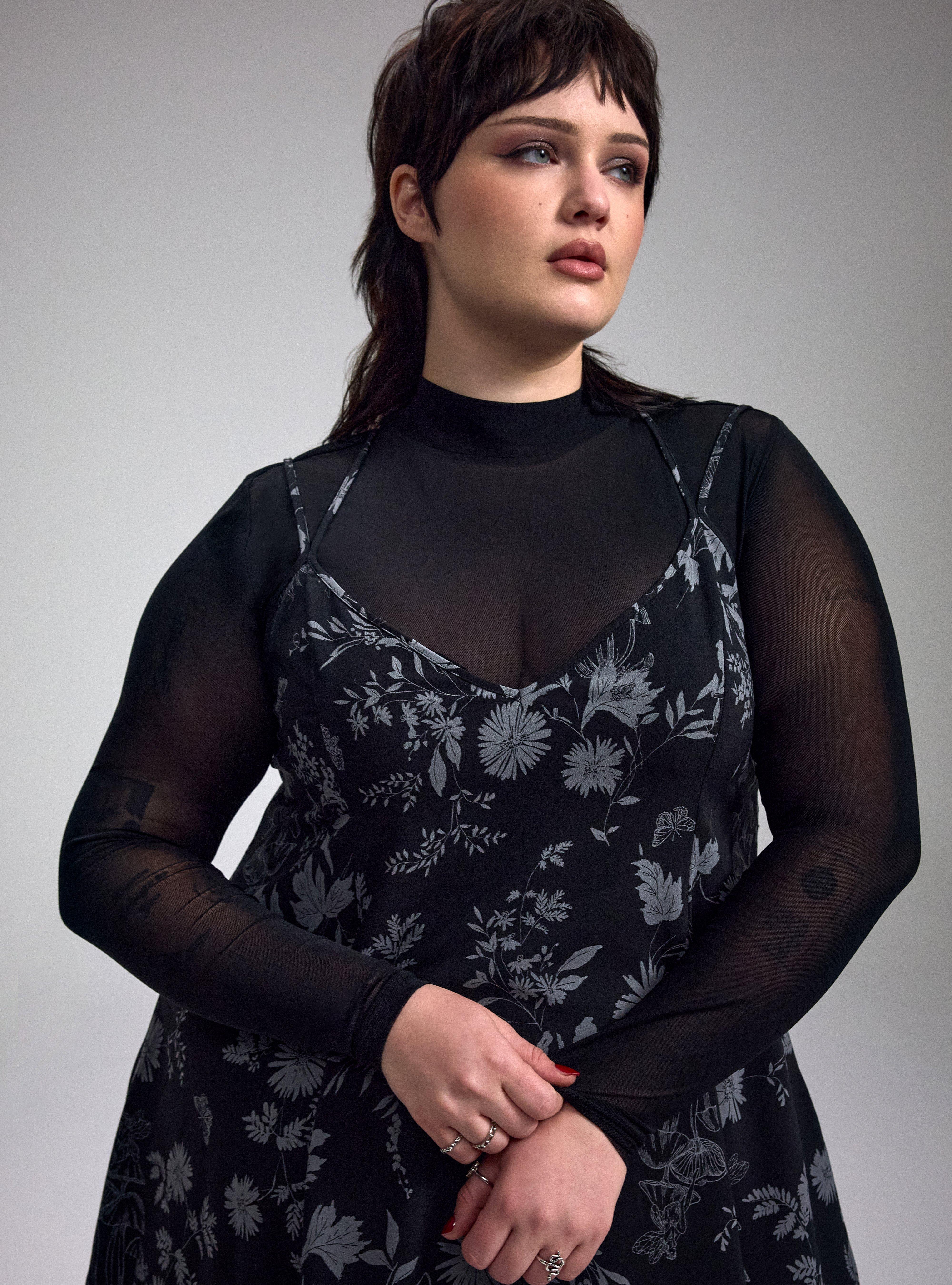 Nightfall Strappy Mini Dress, FAE FLORAL BLACK, alternate