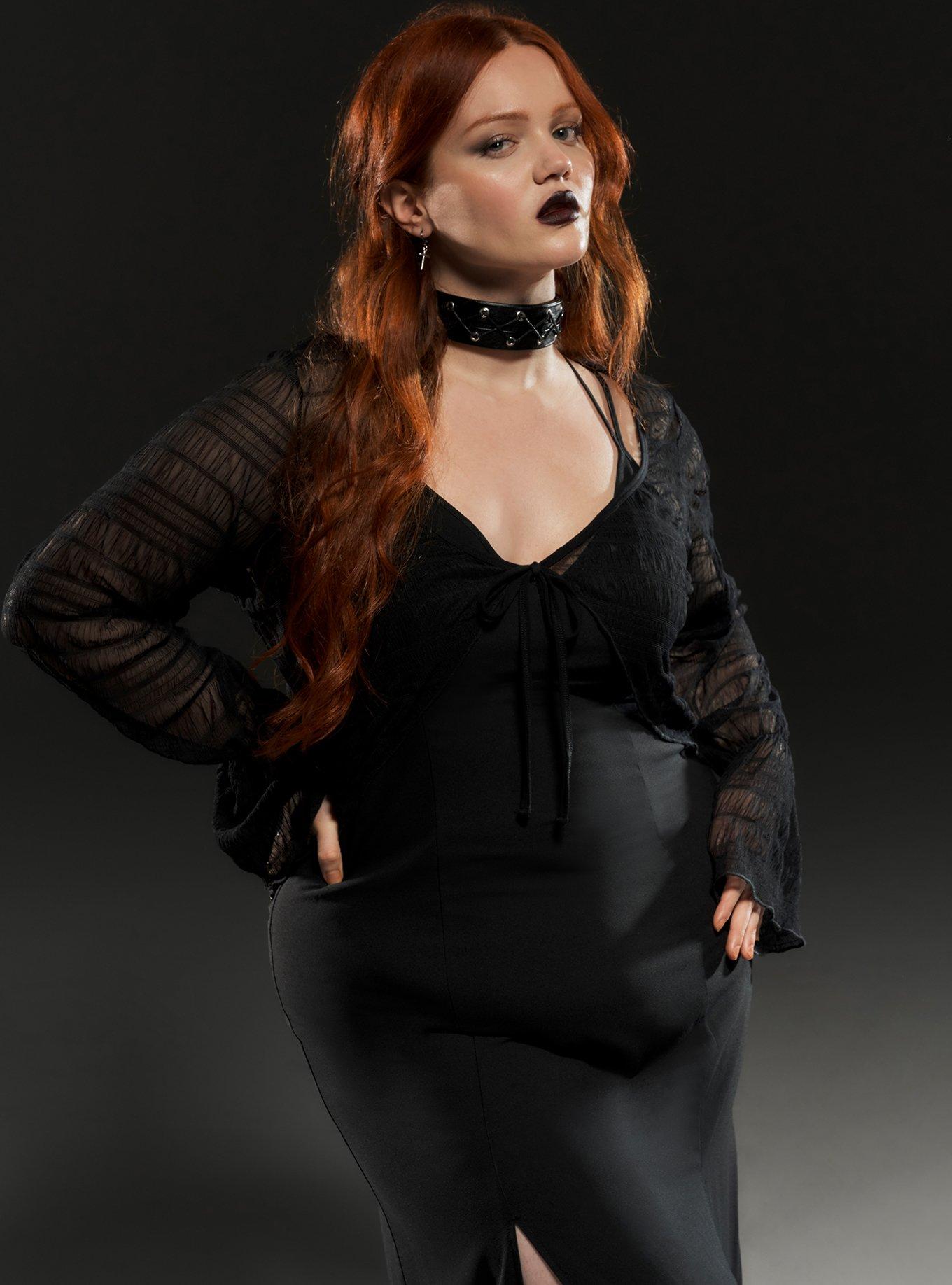 Nightfall Tie-Front Mesh Top