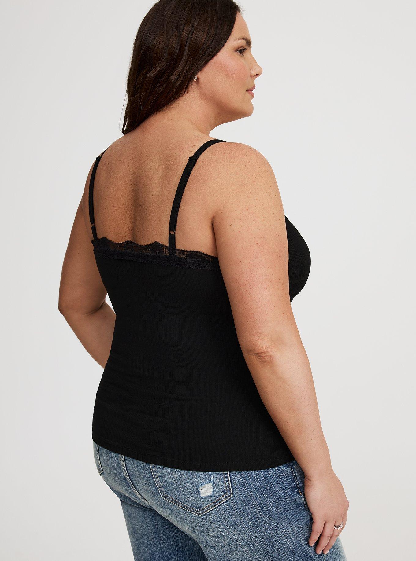 Ribbed Lace Trim Cami