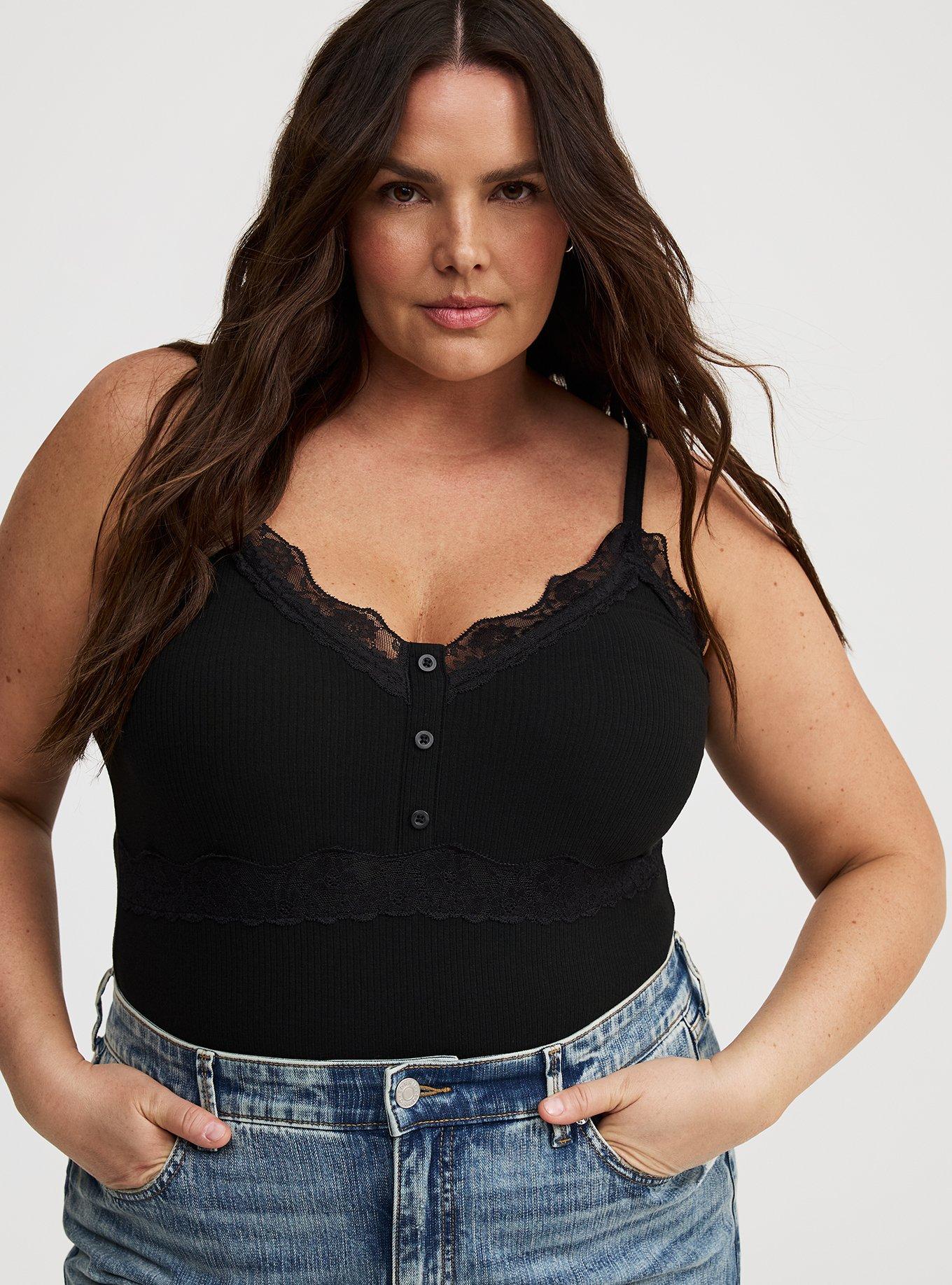 Ribbed Lace Trim Cami