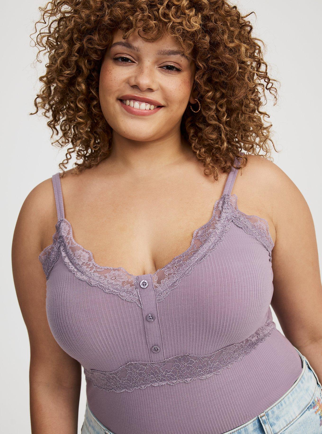 Ribbed Lace Trim Cami