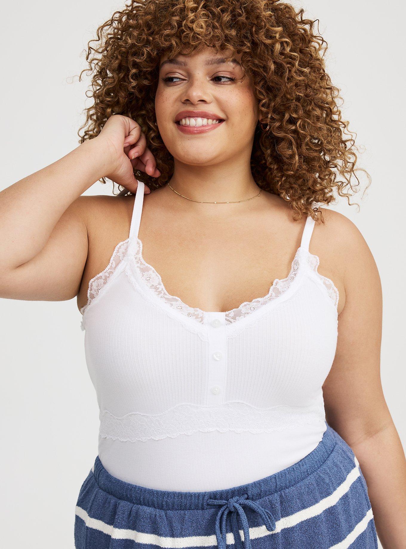 Ribbed Lace Trim Cami