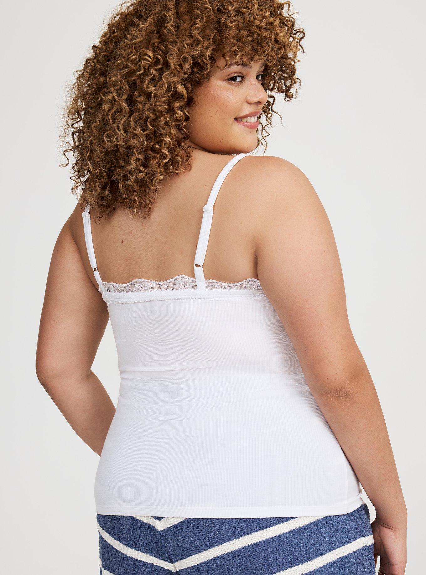 Ribbed Lace Trim Cami