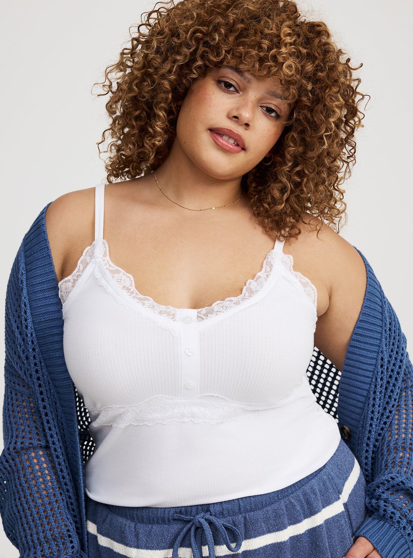 Ribbed Lace Trim Cami
