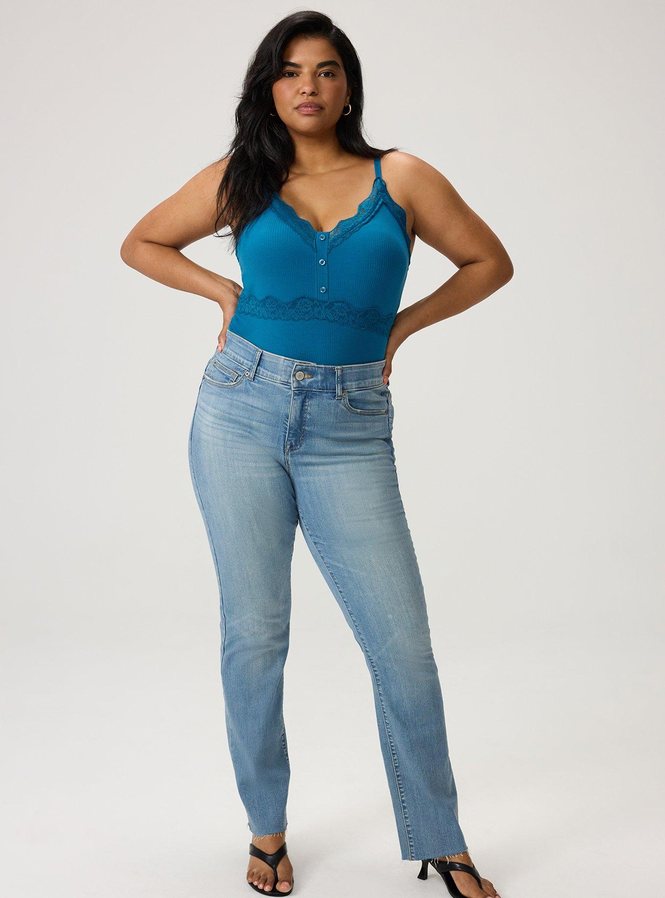 Super Soft Rib Scallop Lace Trim Cami, LYONS BLUE, alternate