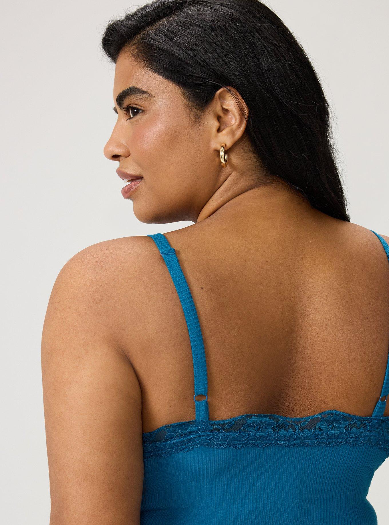 Super Soft Rib Scallop Lace Trim Cami, LYONS BLUE, alternate