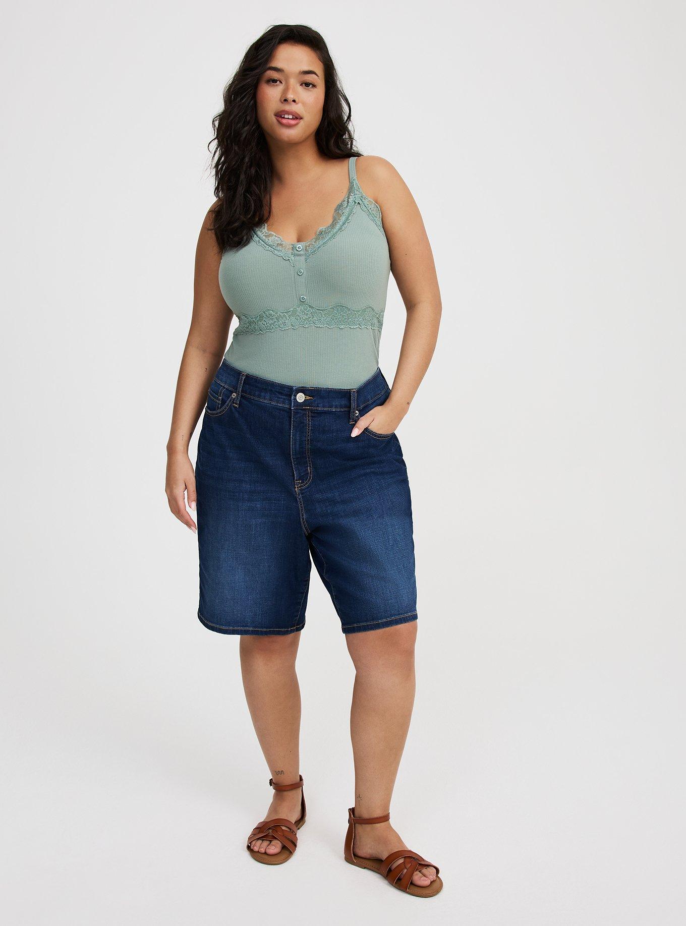 Ribbed Lace Trim Cami
