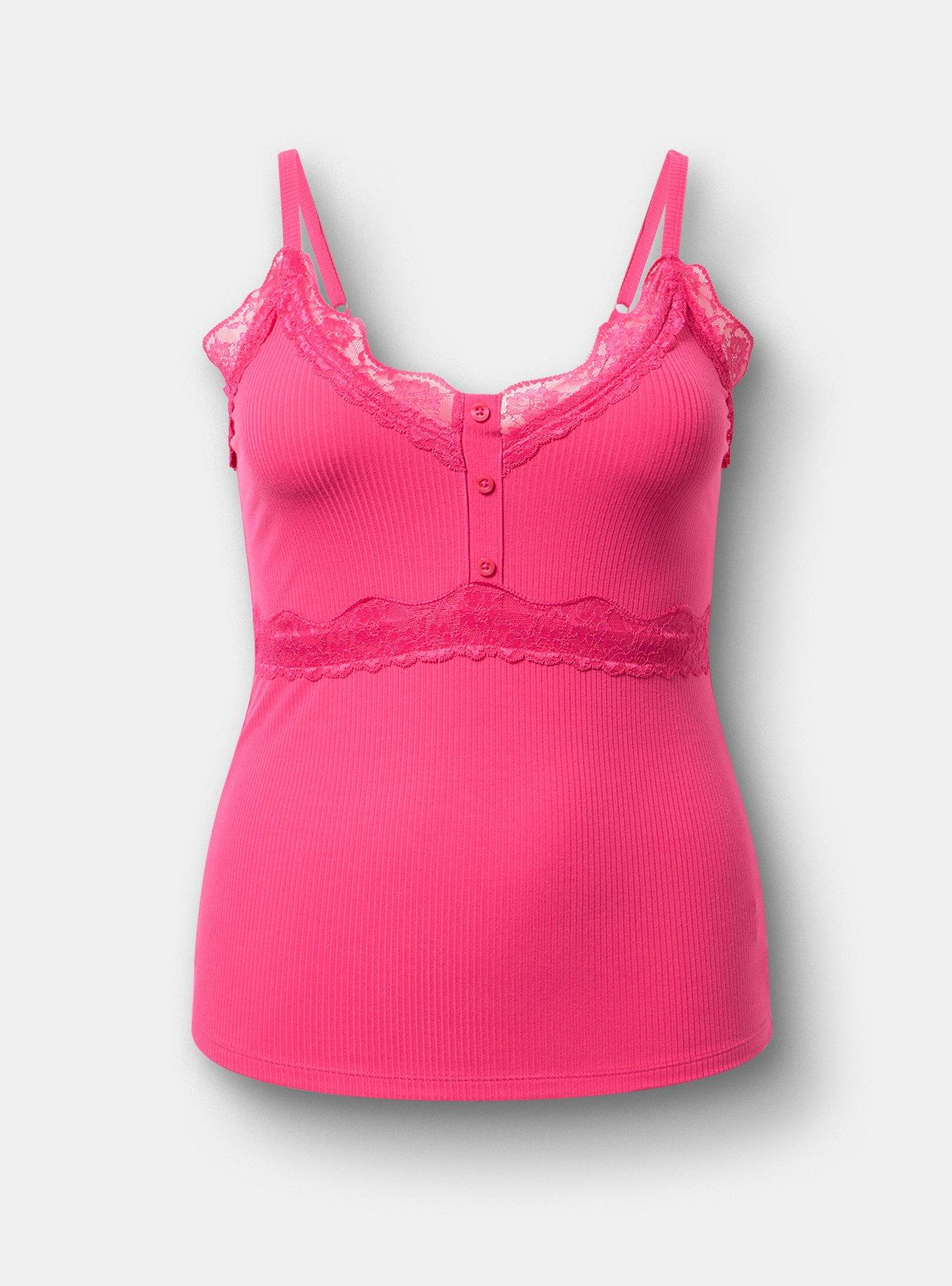 Plus Size - Super Soft Rib Scallop Lace Trim Cami - Torrid