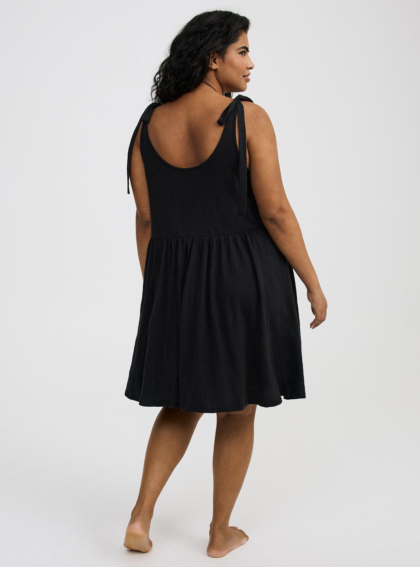 Cotton Slub Tie Strap Lounge Dress