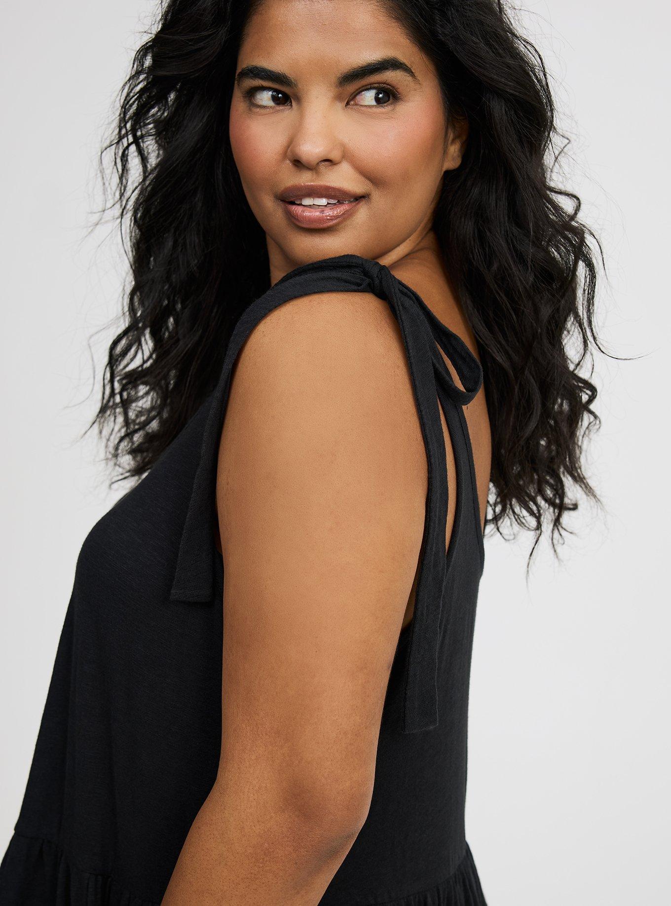 Cotton Slub Tie Strap Lounge Dress