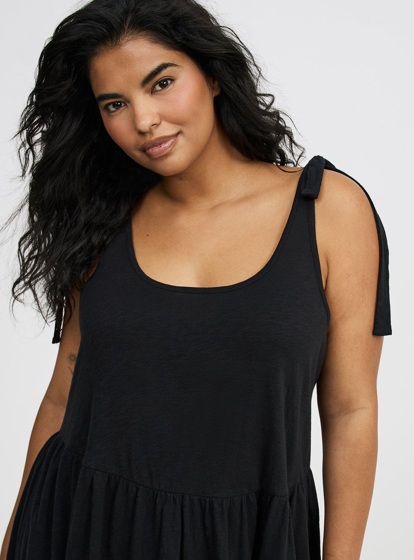 Cotton Slub Tie Strap Lounge Dress