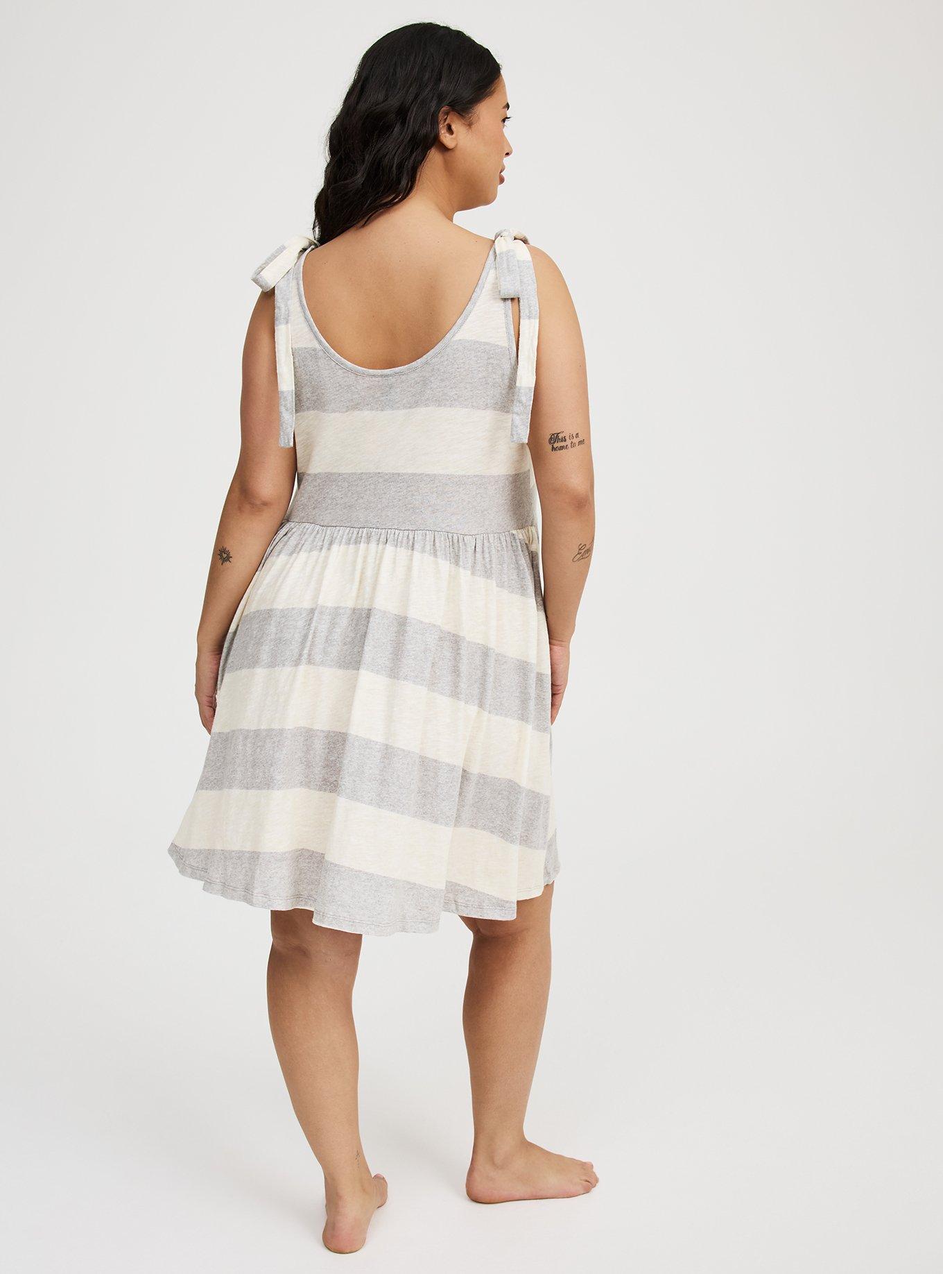 Cotton Slub Tie Strap Lounge Dress