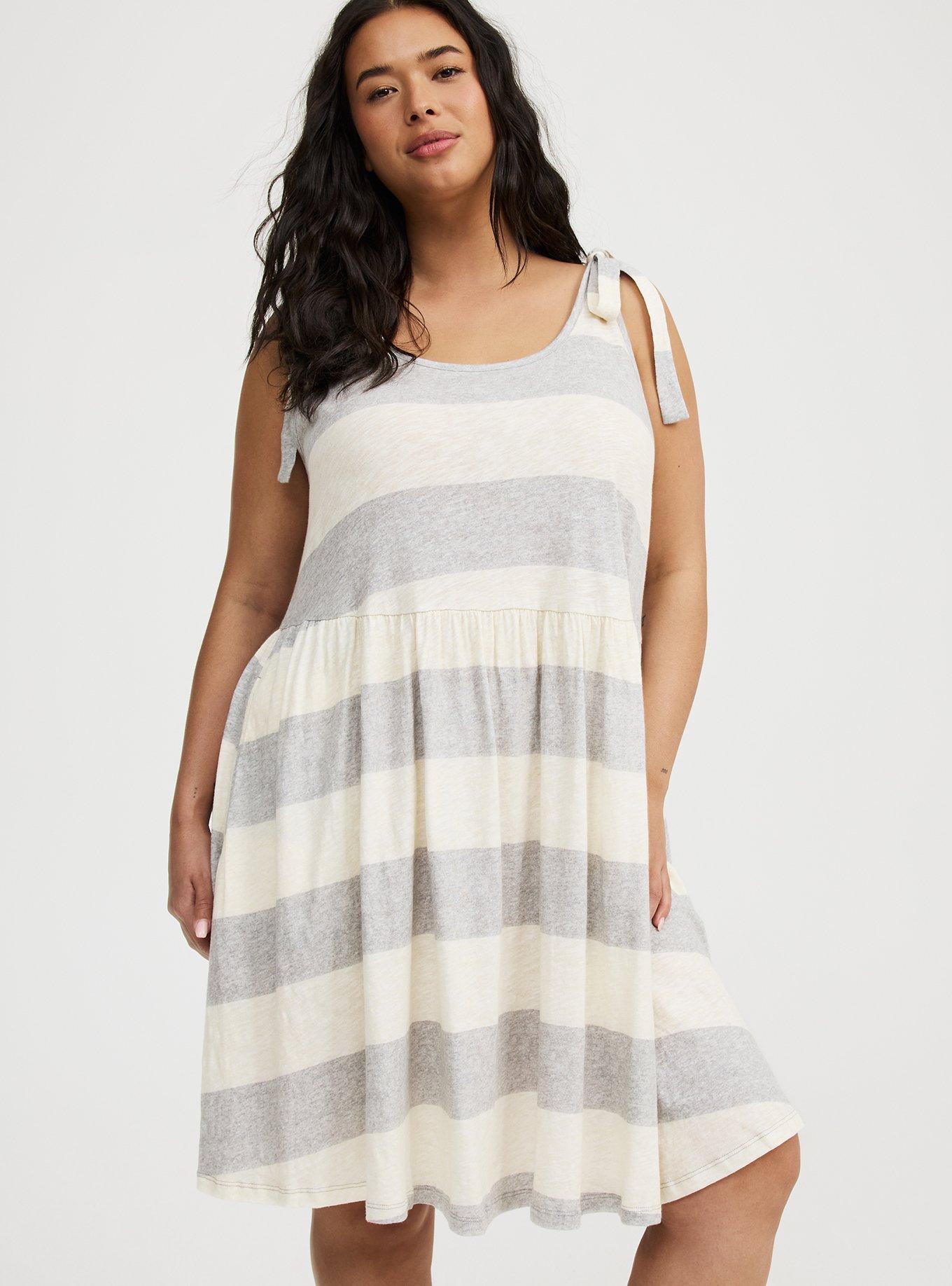 Cotton Slub Tie Strap Lounge Dress