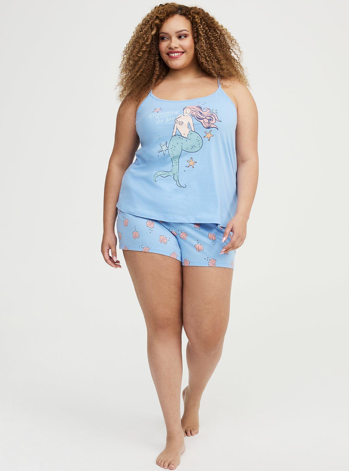 Lightweight Cotton Jersey Sleep Tank, MERMAID DREAM BLUE, alternate