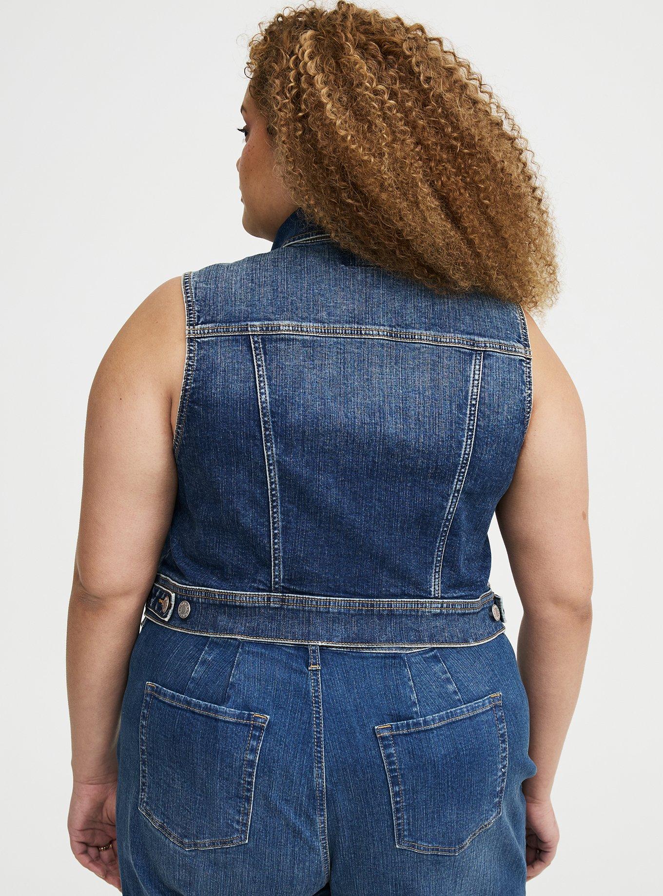 Plus Size - Vintage Cropped Denim Vest - Torrid