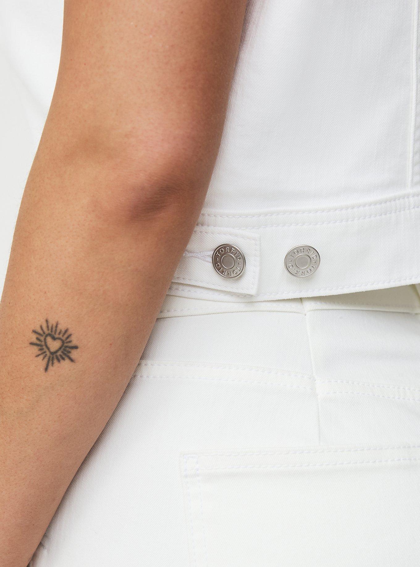 Vintage Cropped Denim Vest, NEW WHITE, alternate