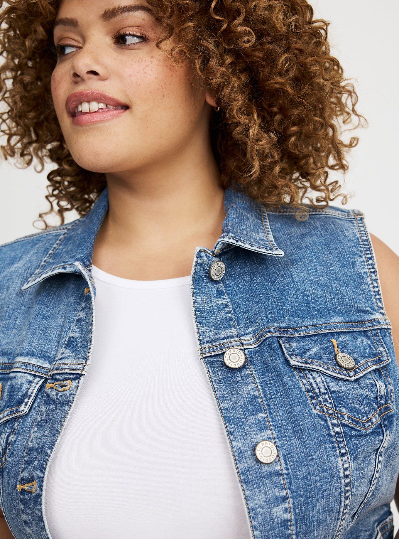 Cropped Denim Vest