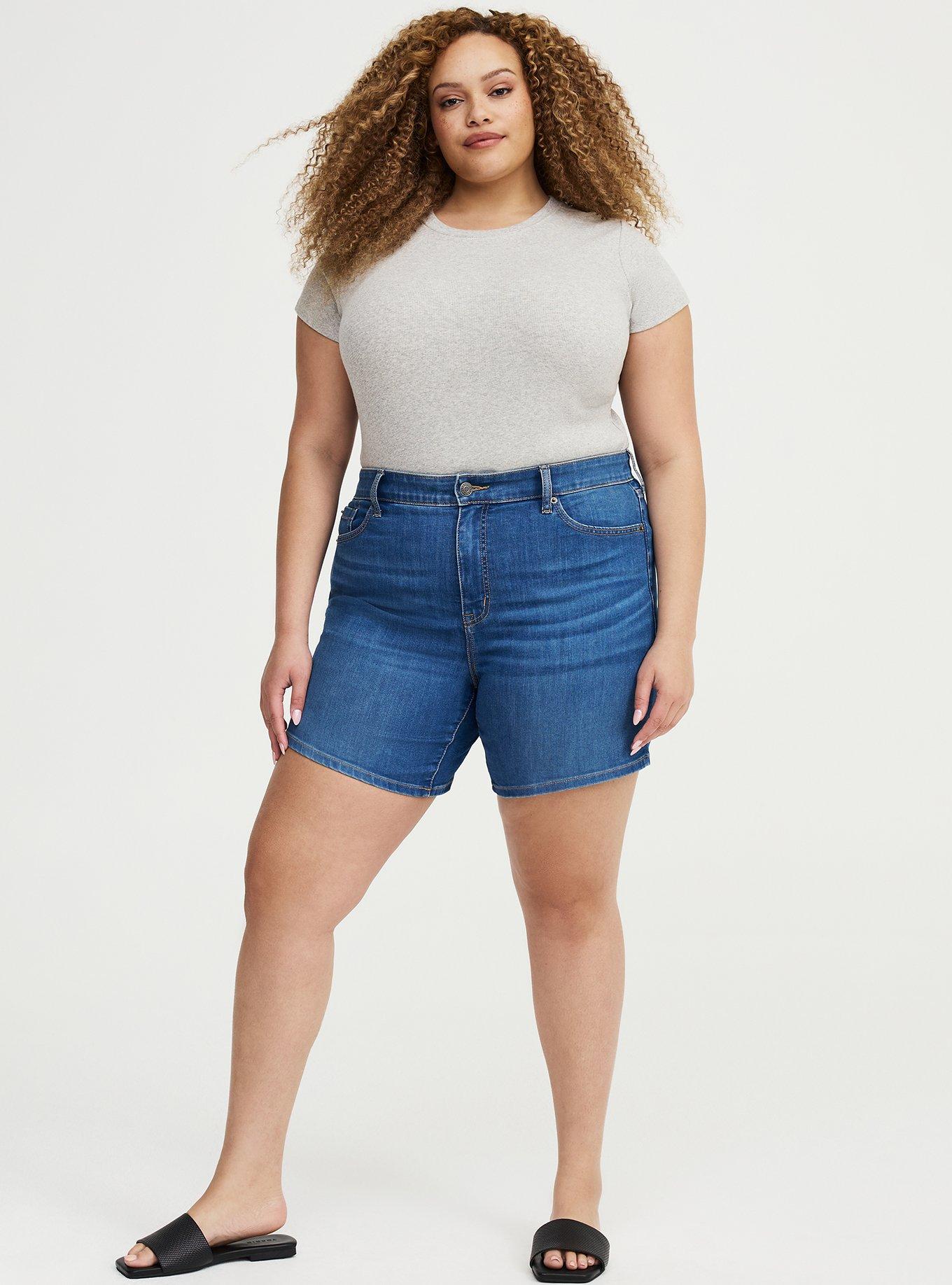 7'' Perfect High-Rise Denim Short, BLUE 23, alternate