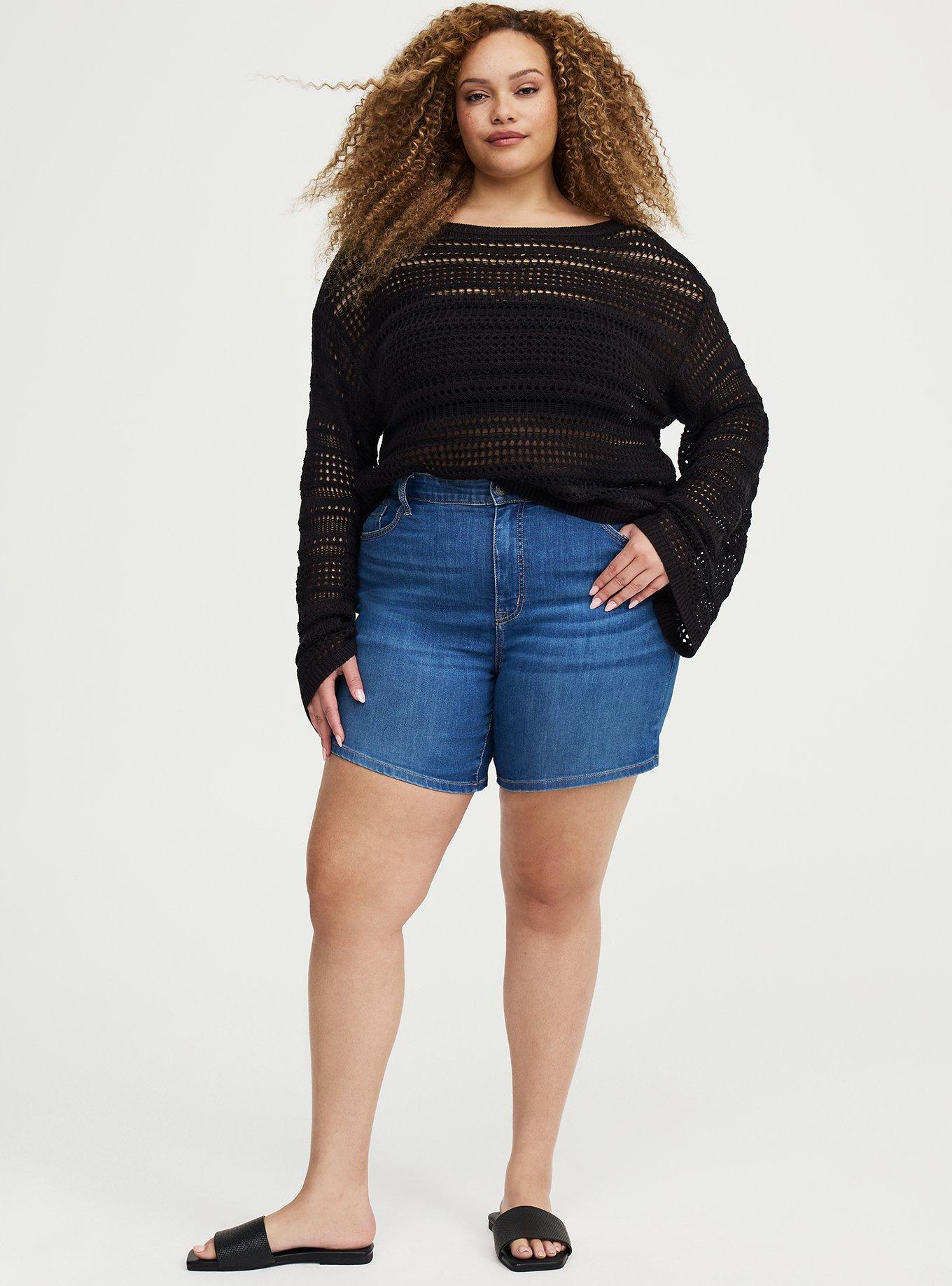 7'' Perfect High-Rise Denim Short, BLUE 23, hi-res