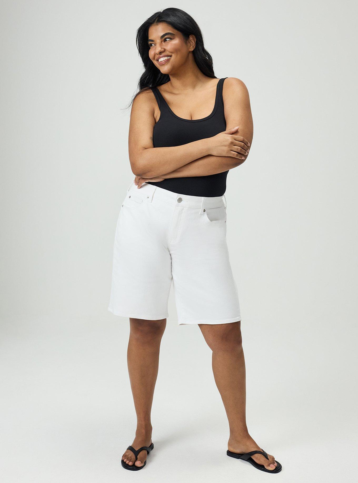 11.5'' Baggy Bermuda Denim Short, WHITE, hi-res