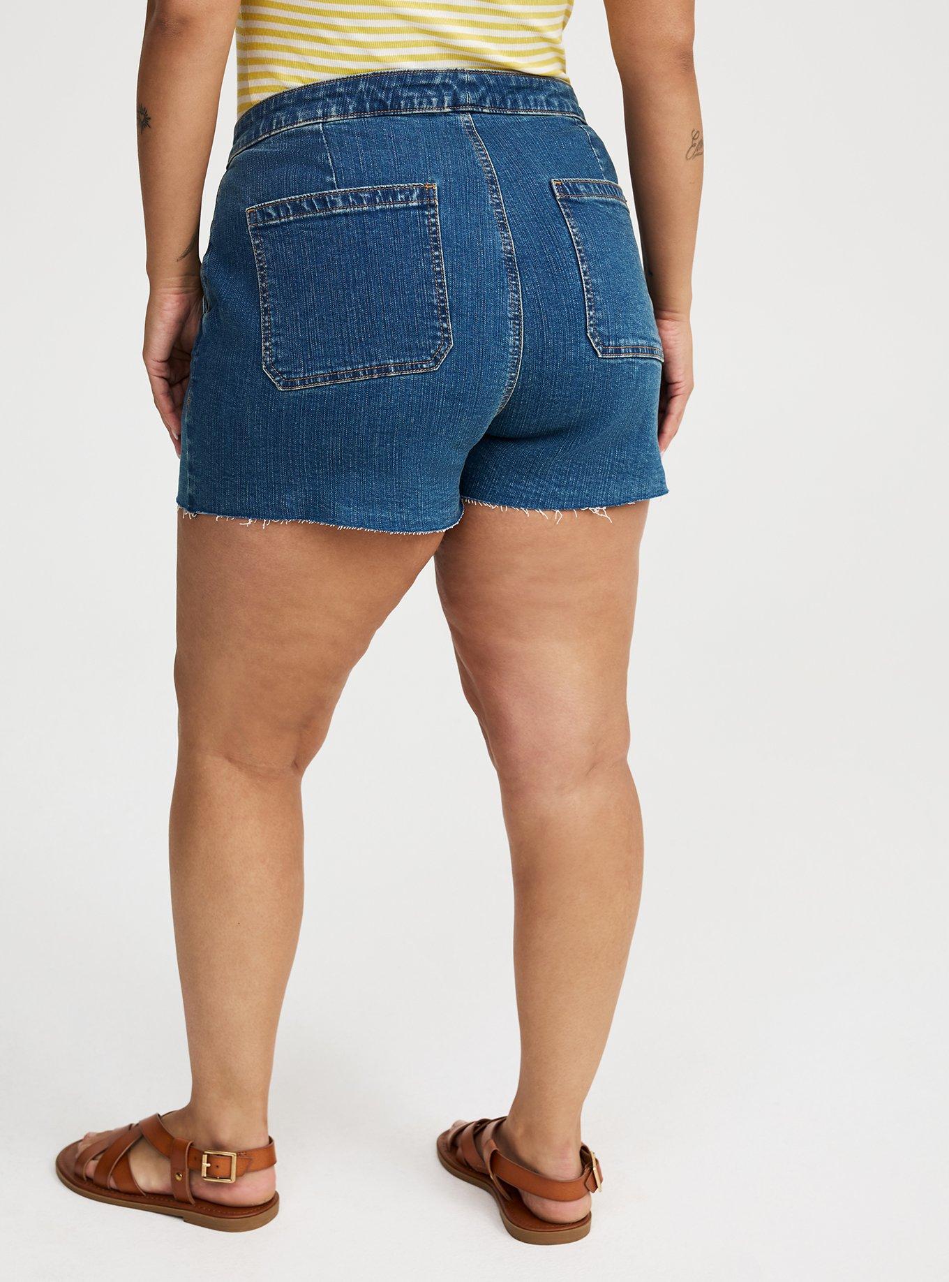 Mid-Rise Denim Skort