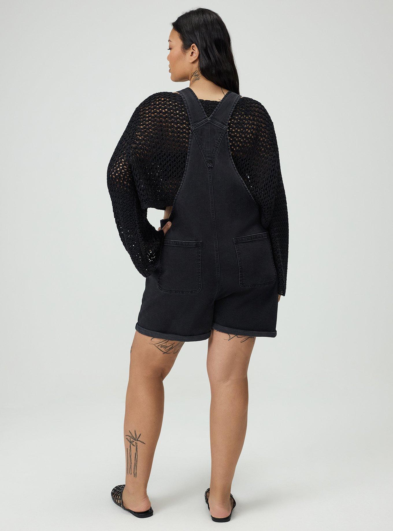 3'' Relaxed Denim Shortall, VINTAGE BLACK, alternate