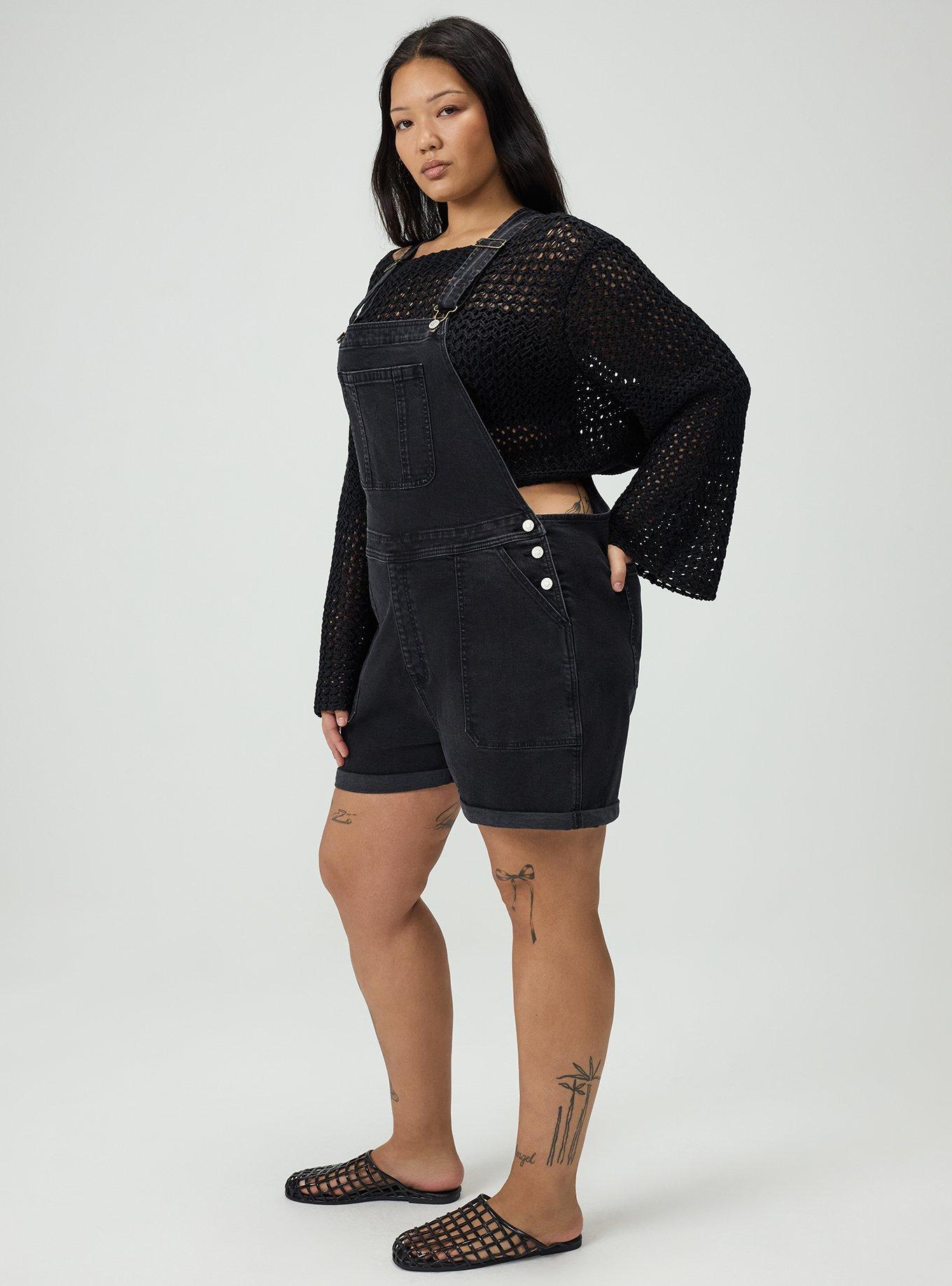 3'' Relaxed Denim Shortall, VINTAGE BLACK, alternate