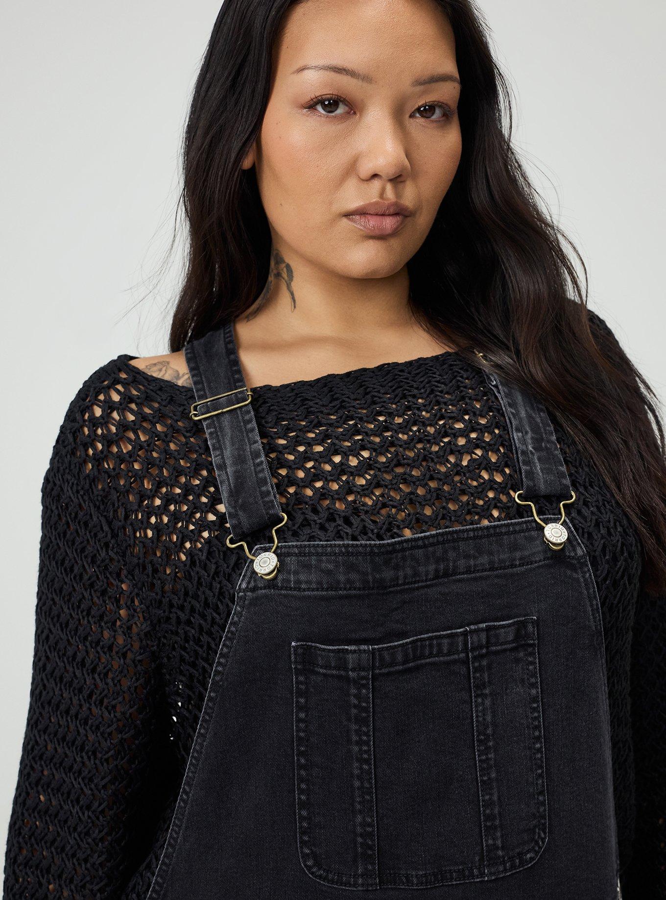 3'' Relaxed Denim Shortall, VINTAGE BLACK, alternate