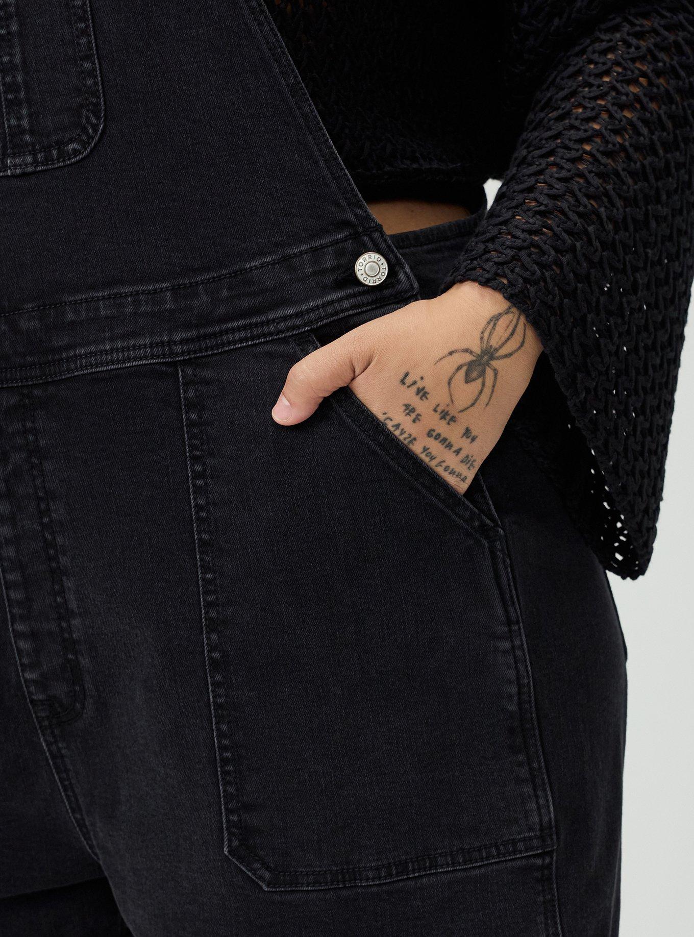 3'' Relaxed Denim Shortall, VINTAGE BLACK, alternate