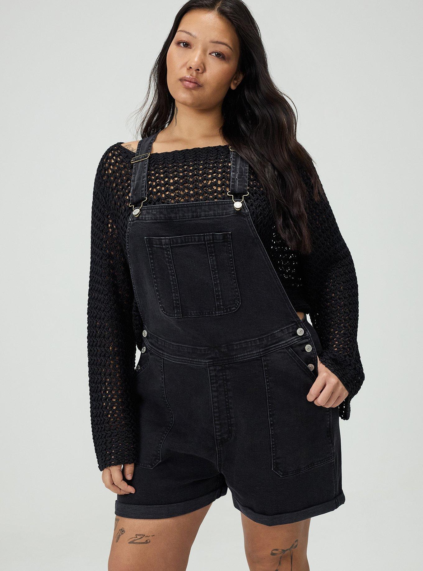 3'' Relaxed Denim Shortall, VINTAGE BLACK, alternate