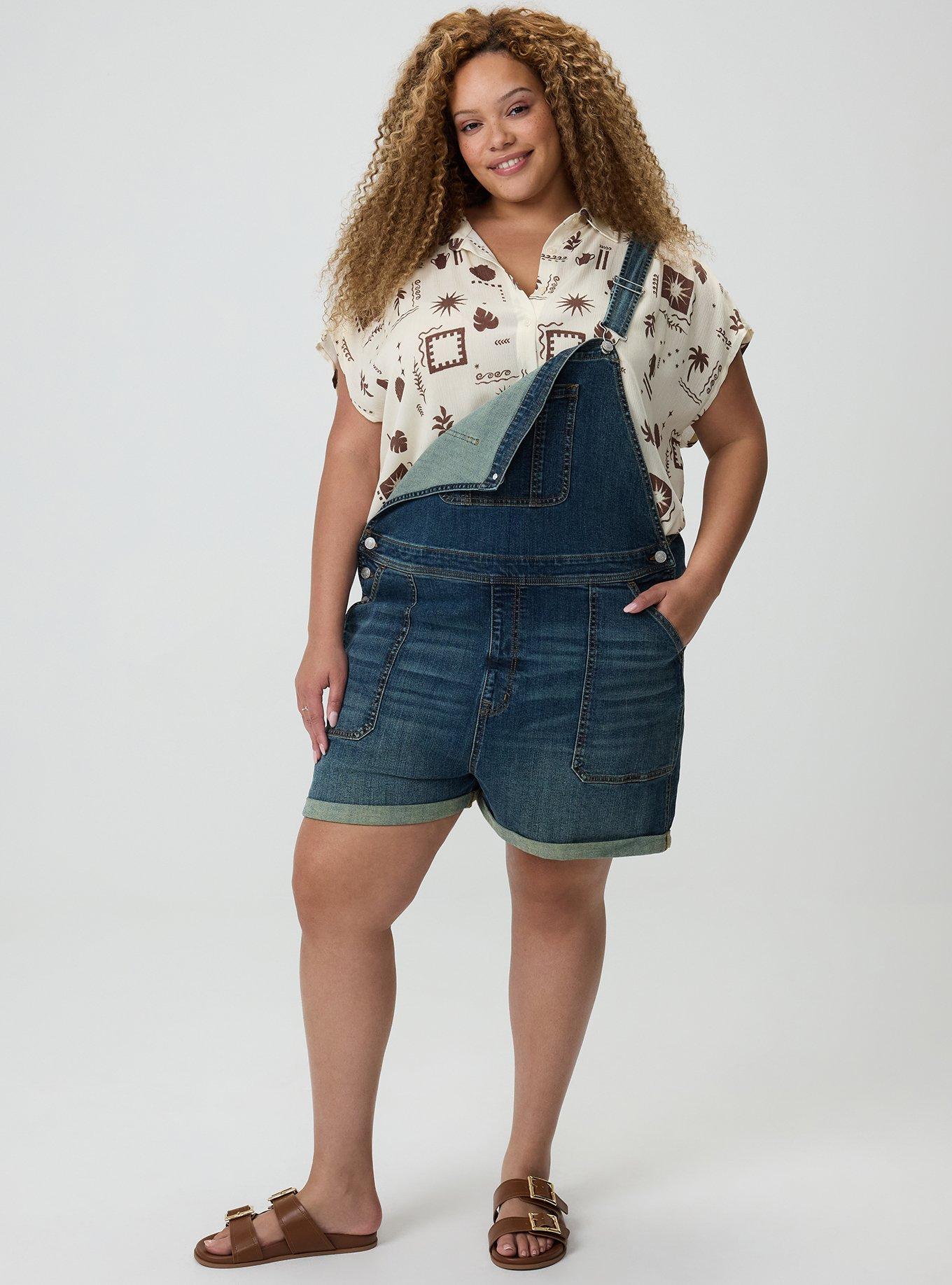 3'' Relaxed Denim Shortall, LOVE LETTER, hi-res