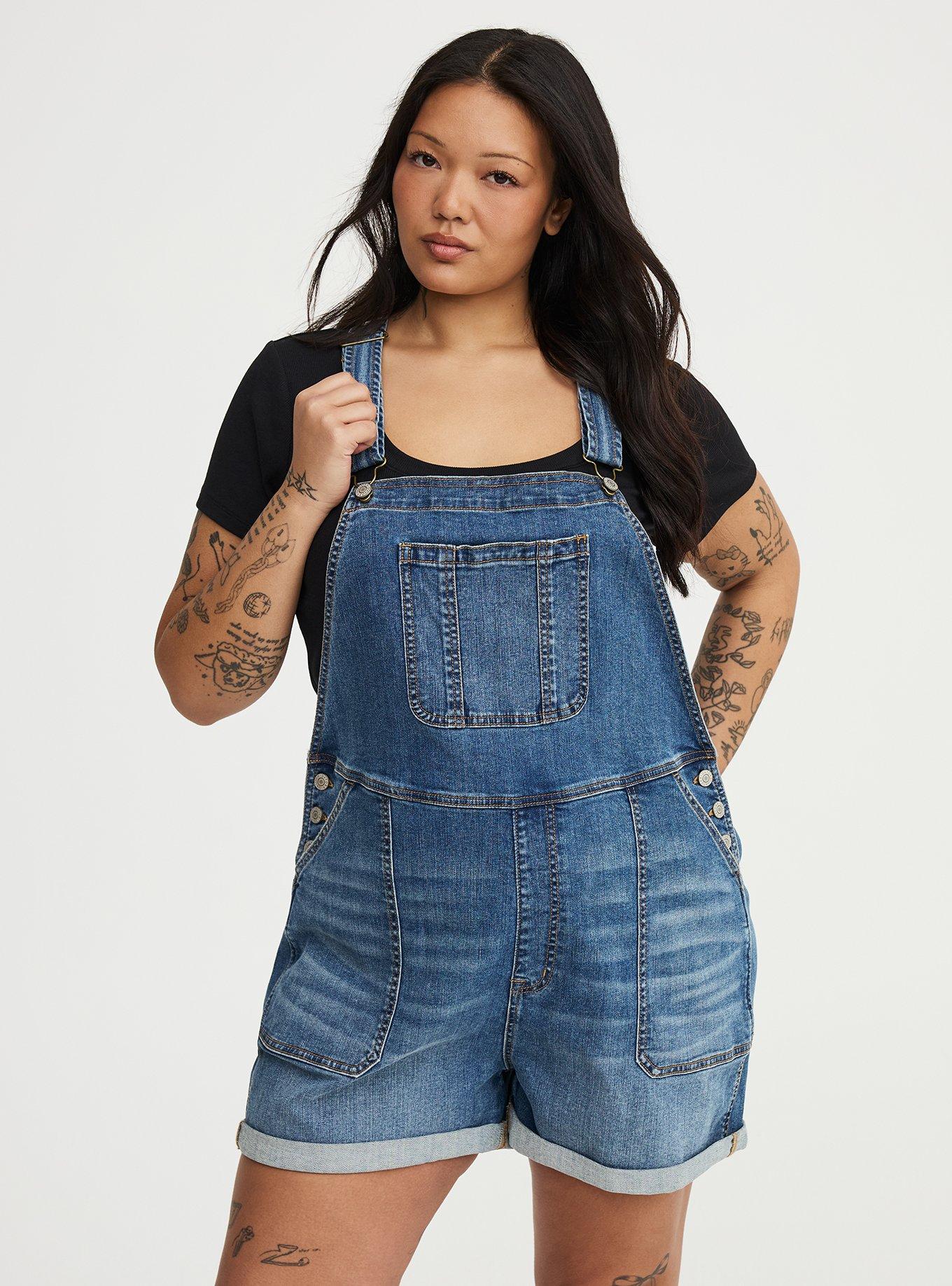 3'' Relaxed Denim Shortall, SHORE BREAK, hi-res