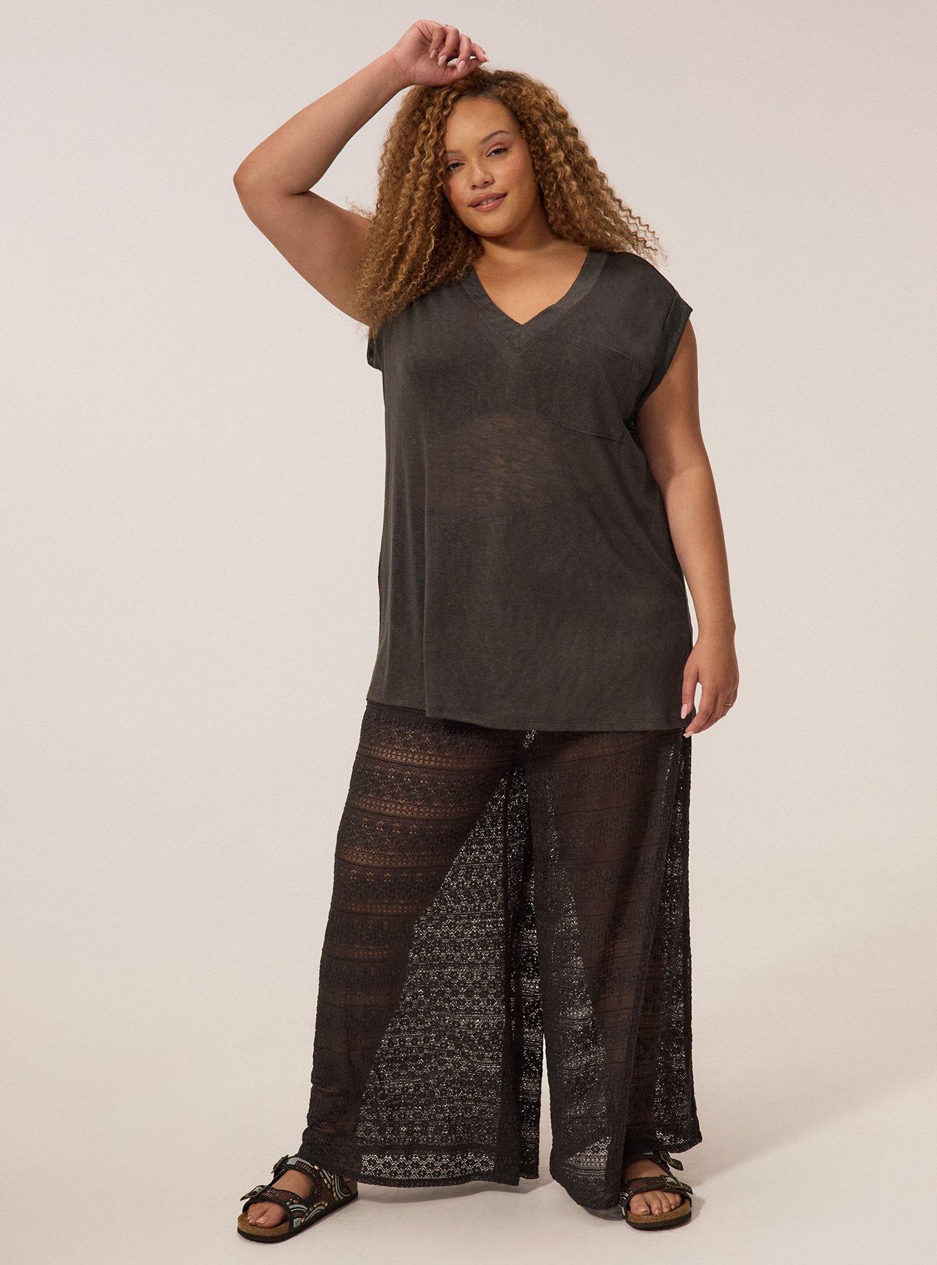 Festi Oversized V-Neck Pocket Tee, PHANTOM, alternate