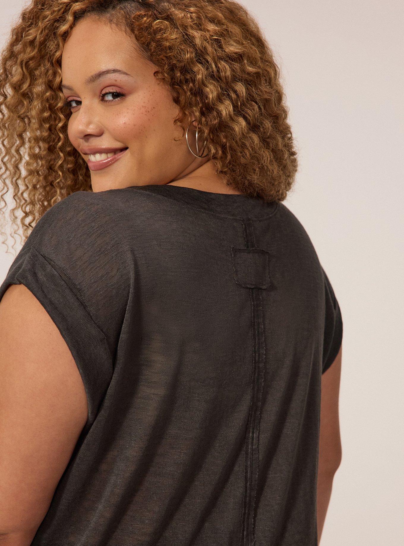 Festi Oversized V-Neck Pocket Tee, PHANTOM, alternate