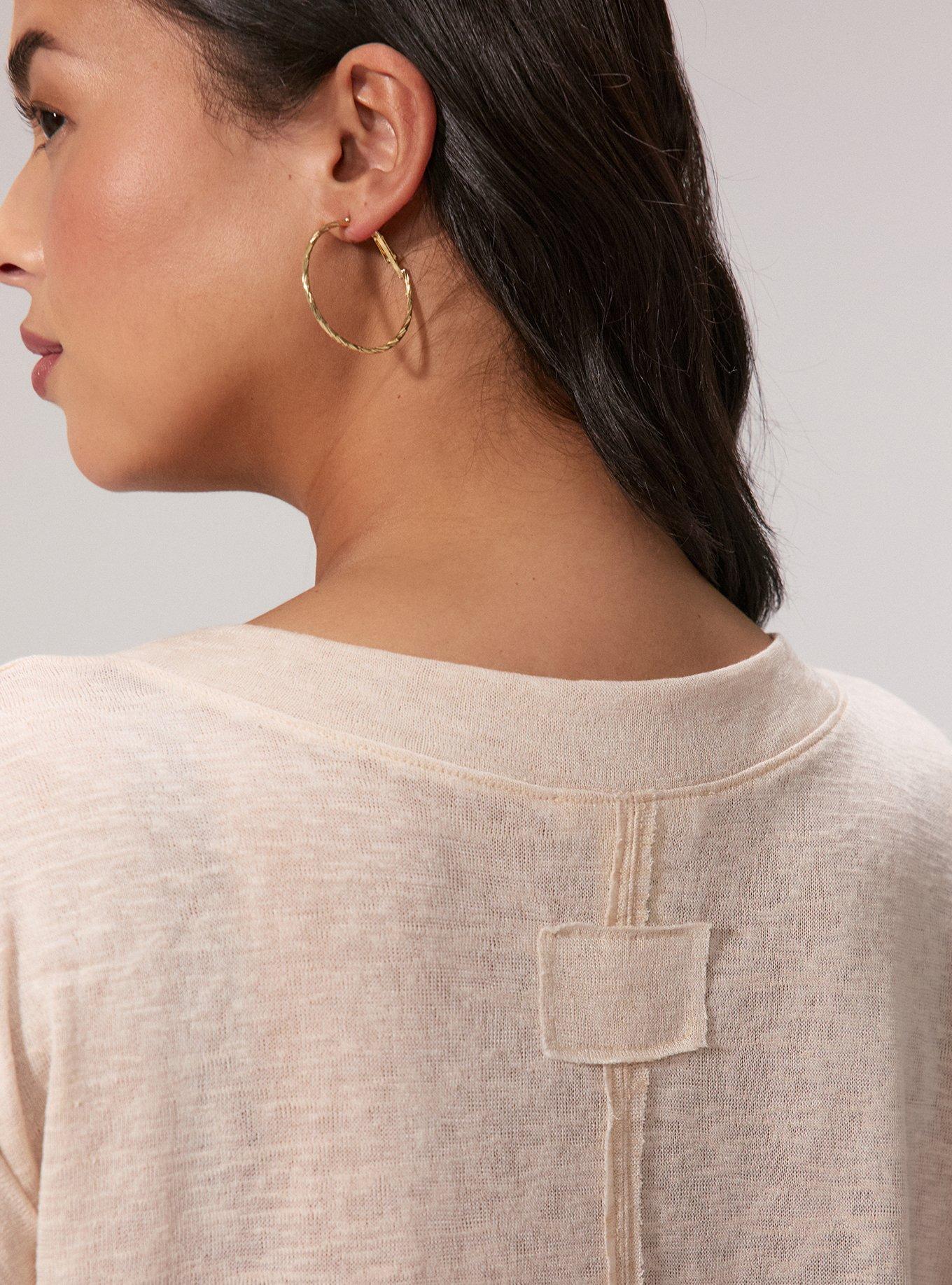 Festi Oversized V-Neck Pocket Tee, SAND DOLLAR, alternate