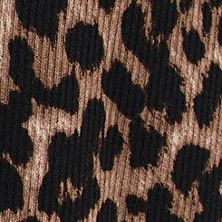 Super Soft Rib Henley Midi Lounge Dress, ON THE PROWL LEOPARD CHOCOLATE, swatch