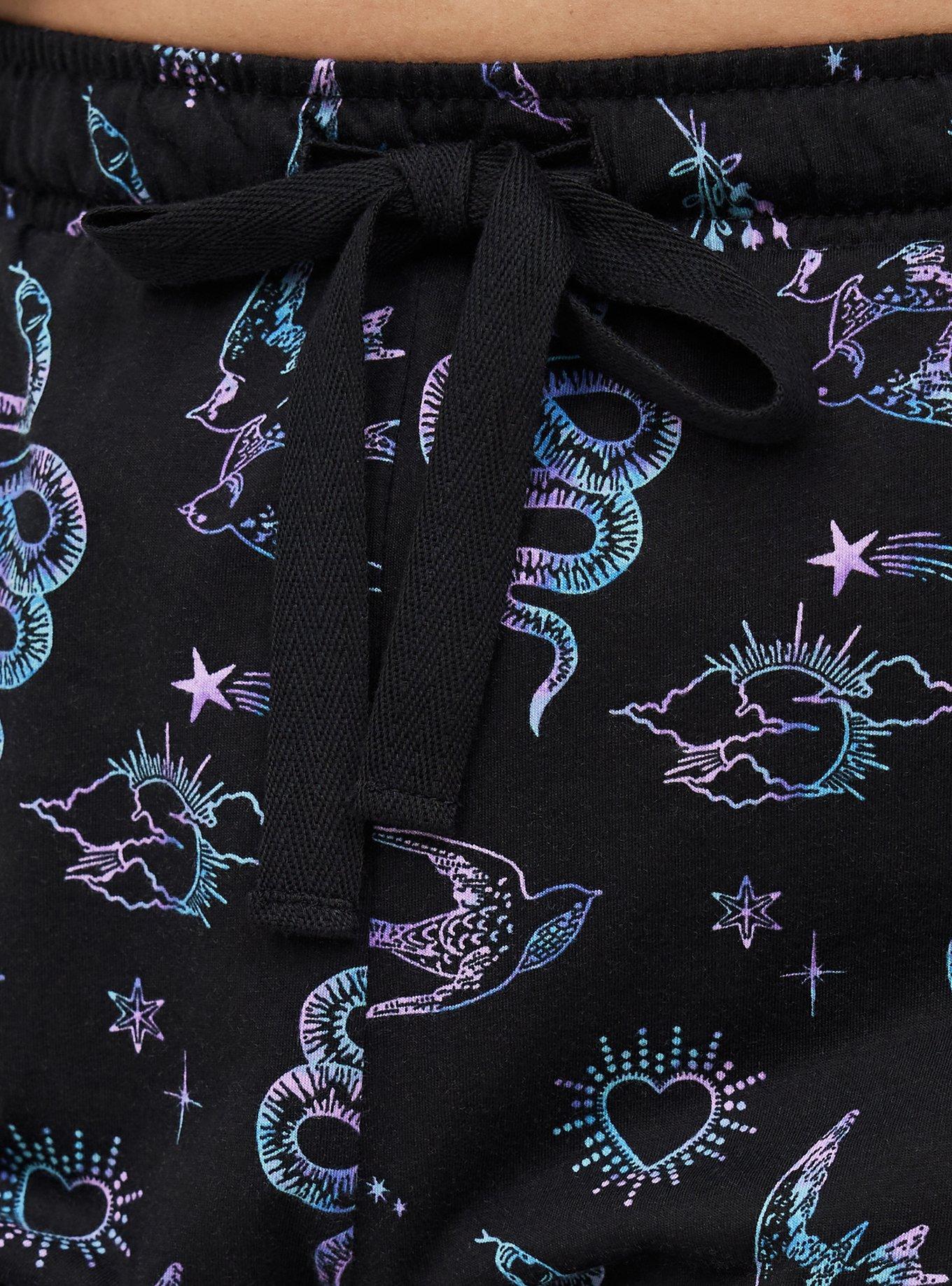 Lightweight Cotton Jersey Sleep Short, GARDEN FLOCKING BLACK, alternate