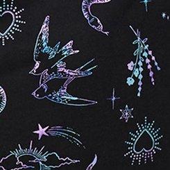 Lightweight Cotton Jersey Sleep Short, GARDEN FLOCKING BLACK, swatch